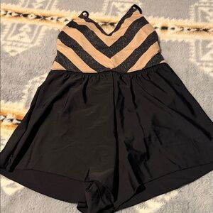 Black and Tan Women Swim One Piece size L